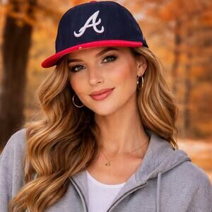 Vintage Atlanta Braves Hat Cap Sz 7 1/4 Snapback New Era Pro MLB Baseball Sports